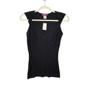 Vintage NWT Say What Black Tank Top Shirt Going Out Goth Emo Punk Fairy Whimsy